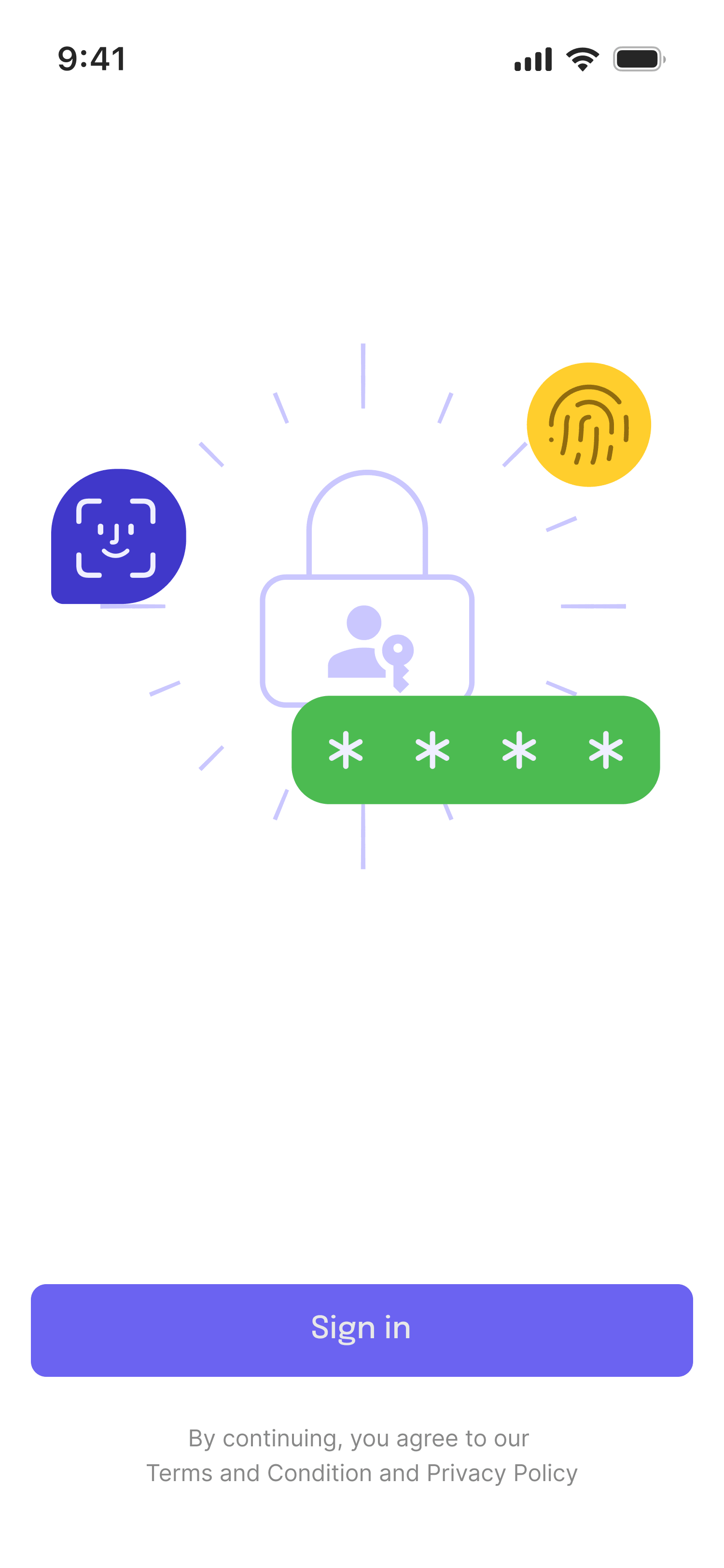 Sign-in screen