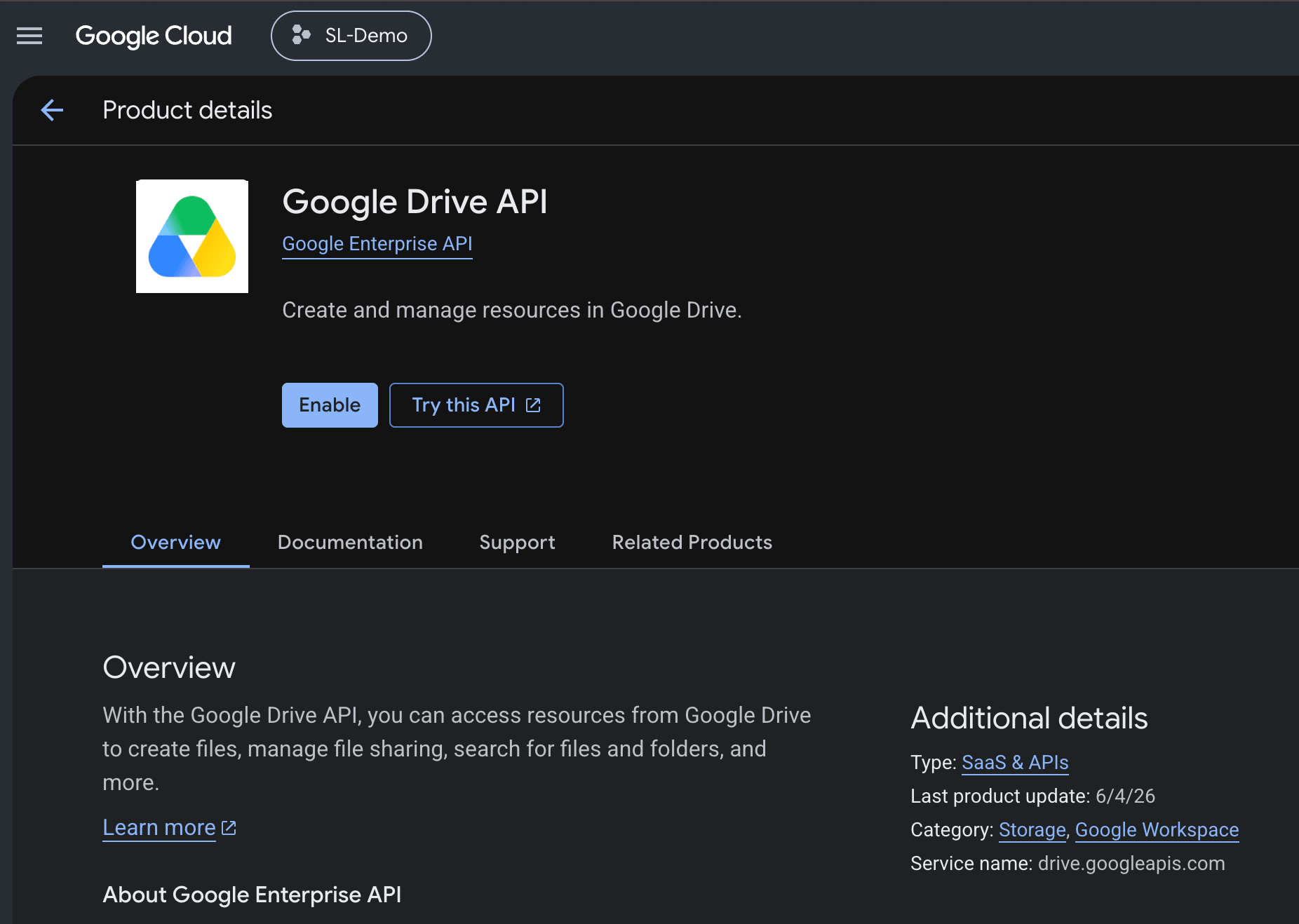 APIs & Services → Library → Google Drive API → Enable